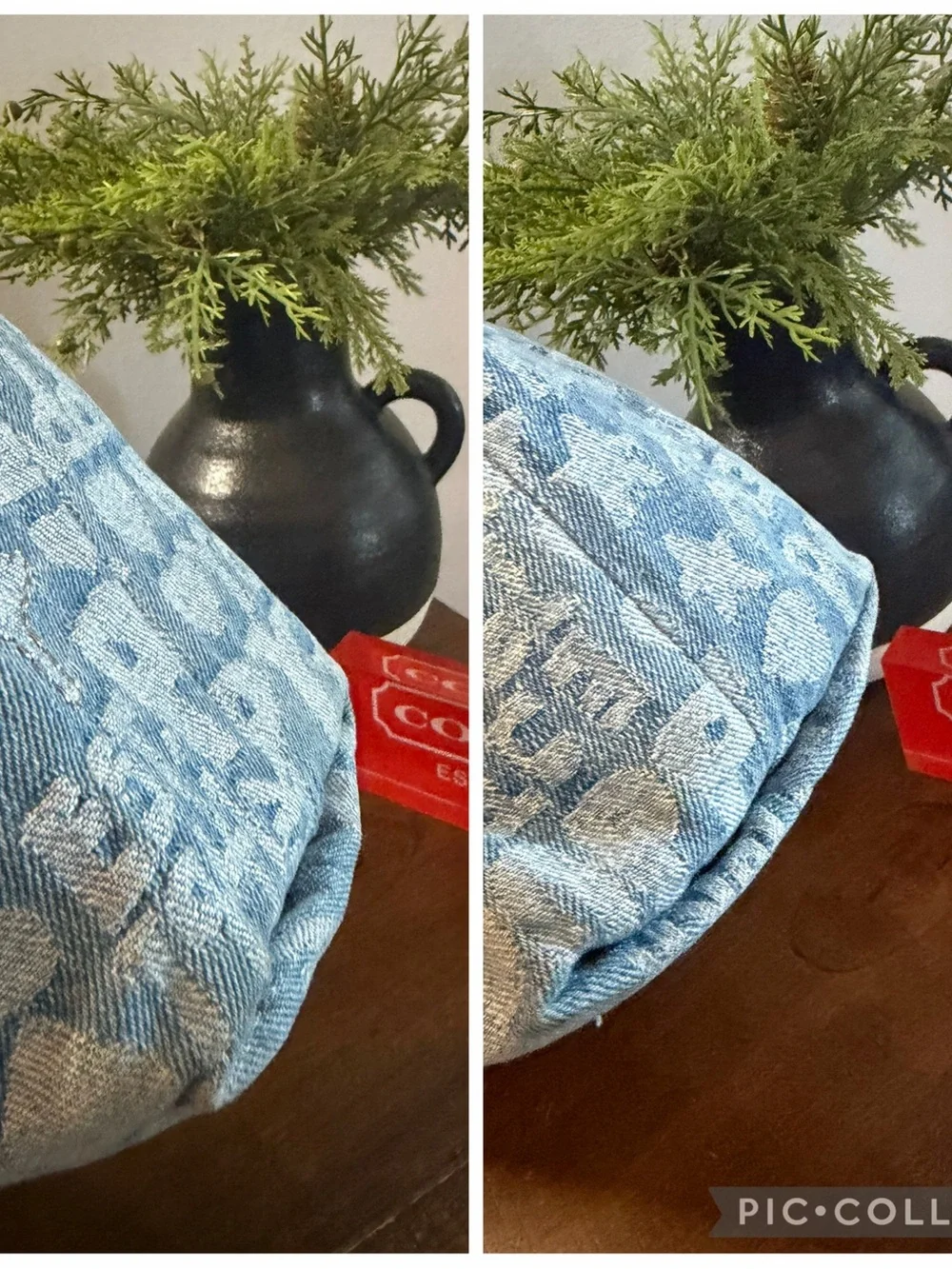 Coach Glam Denim Poppy Tote & Wristlet